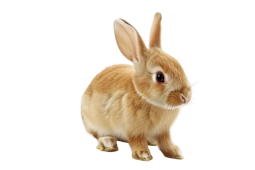 Lovely rabbit with a soft, velvety coat and a sweet, friendly appearance isolated on transparent background