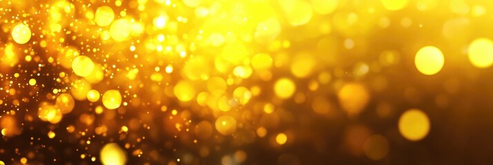 Golden Glow: Abstract Festive Bokeh Background Design with Soft Yellow Hues