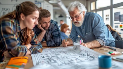Middle-aged businessman In work clothes, sitting around a table Meeting in the office with laptops and computer monitors as they discuss marketing campaign plans together