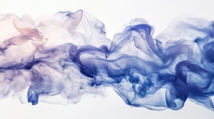 Fototapeta premium Abstract Blue and Pink Smoke Swirling in White Background