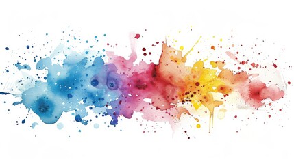 Playful watercolor splashes in bright, cheerful colors, perfect for festive designs