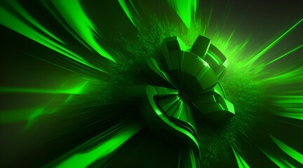 abstract blast, green background