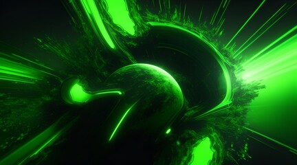 abstract blast, green background