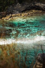Eau turquoise vu de haut à Bali, Nusa Penida