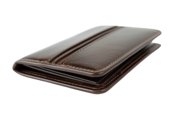 Elegant passport wallet with a sleek design and multiple compartments isolated on transparent background