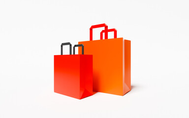 Shopping bags on white background