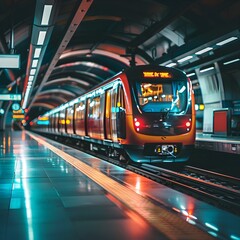 Fototapeta premium Interconnected Public Transportation System with Real Time Updates and Seamless Commuting Experience