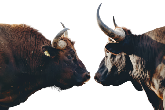 Stunning HD Picture of Buffalo Hitting Cow with Clear Transparent Background Capturing Dynamic Action and High Resolution Suitable for Stock Photos and Design