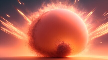 abstract blast, peach background