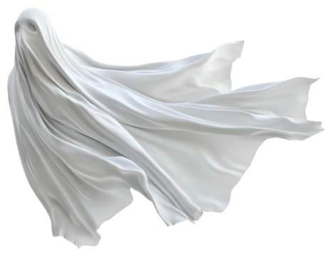 PNG Flying sheet ghost white supernatural mysterious.