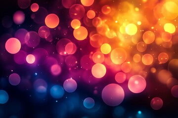 Vivid bubble chart, glowing colors, abstract background, data visualization