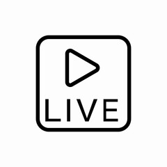 live broadcast video icon sign vector