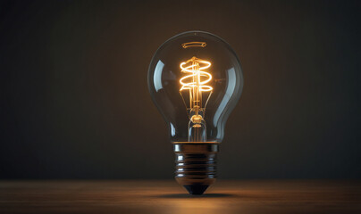 Minimalist Portrait of an Energy-Efficient Light Bulb on a Clean Background, Symbolizing Eco-Friendly Solutions