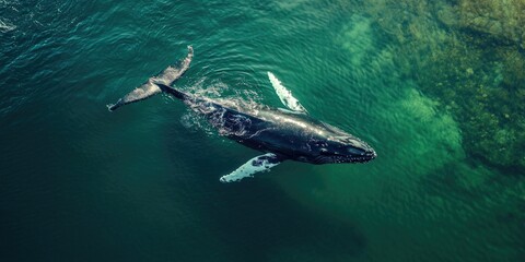 Obraz premium Humpback whale underwater