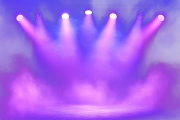 PNG Stage with purple spotlights concert lighting entertainment.
