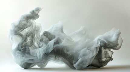 Fototapeta premium Abstract Smoke-like Formation in Grey and White Tones