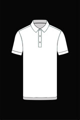 A clean and simple illustration of a white polo shirt with short sleeves and a button-up collar. This design is perfect for fashion design, branding.