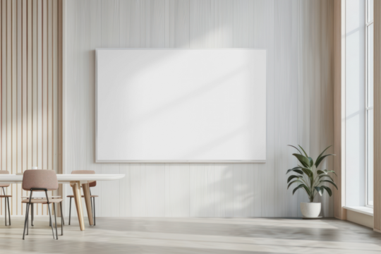 PNG Modern interior blank frame mockup, transparent design