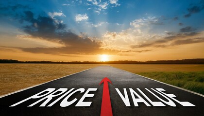 Text sign showing Price vs Value
