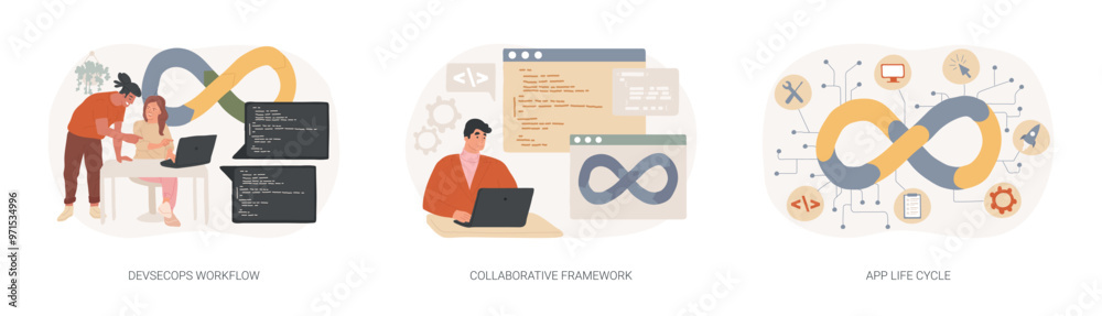 Canvas Prints devsecops isolated cartoon vector illustrations se