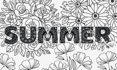 Fototapeta premium Mandala coloring page summer design kids and adults template