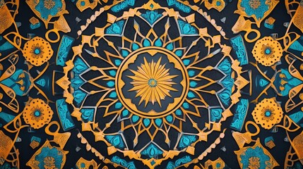 Blue and Yellow Floral Design