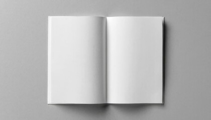 mockup book, magazine, booklet on gray background top view, ai generated, ai