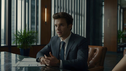 Corporate Interview Panel Meeting with Candidate in a Professional Office Environment