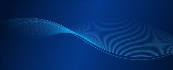 Abstract blue background with flowing lines for futuristic concept. Dynamic waves. vector