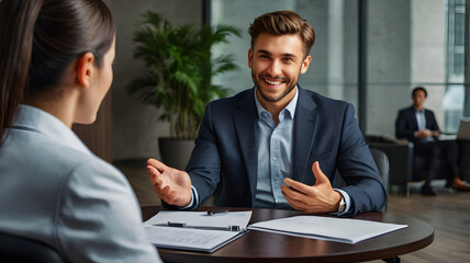 Group of Business People Conducting a Job Interview in a Professional Setting