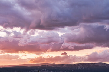 Vibrant Sunset with Dramatic Clouds