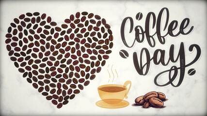 Coffee Day Illustration, Coffee background 