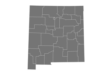 New Mexico administrative map. counties map of New Mexico, blank Map, empty map of New Mexico