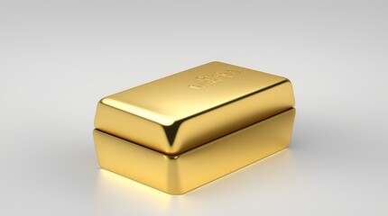 Gold bar on a white background