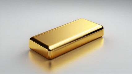 Gold bar on a white background