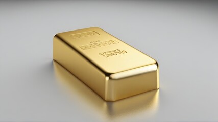 Gold bar on a white background