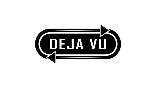 Deja Vu lettering , black isolated silhouette