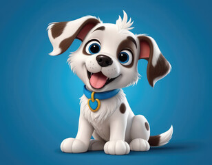 cute dog adorable cartoon style 3d realistic cartoons 3d render 3d illustration