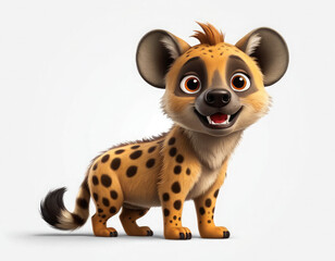 hyena cute look adorable cartoon style 3d realistic cartoons 3d render 3d illustration