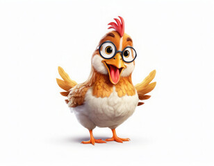 chicken adorable cartoon style 3d realistic cartoons 3d render 3d illustration