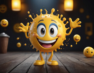 3d render happy smiley emoji adorable cartoon style 3d realistic cartoons 3d render 3d illustration
