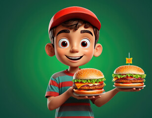 boy with burger