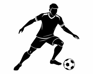 Soccer player black silhouette vector