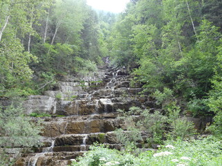 Waterfall running over rocks