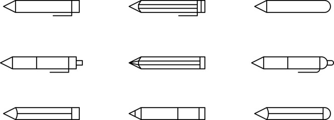 Pen icon. Pencil. Edit symbol. Pen marker. Pencil or pen icon set. Vector illustration.