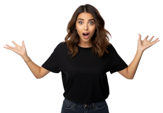 Pretty Iranian woman t-shirt surprise adult. - Powered by Adobe