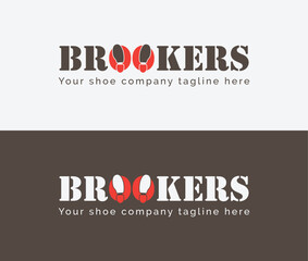 Abstract shoe company logos for your brand's perfect fit. Shoe Vector. Brookers shoe logo.