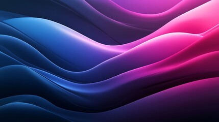 Obraz premium Abstract background of smooth, flowing curves in shades of blue and pink, creating a dynamic and ethereal visual.