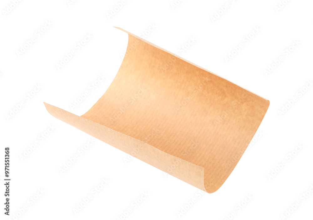 Poster One kraft paper sheet isolated on white