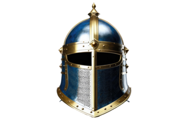 Medieval helmet, full body, centered, isolated against a pristine white background, stock photo quality, ultra clear, high resolution, dramatic lighting, no text, ultra-fine details